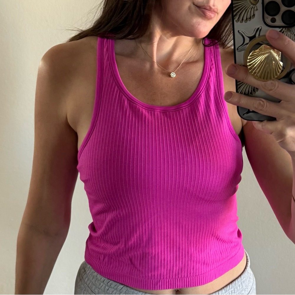 lululemon athletica Vibrant Pink Ribbed Tank Top
